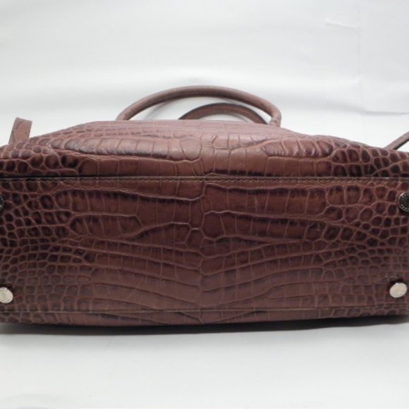 Michael Kors Astrid Brown Croc Leather Lg. Satchel - Picture 3 of 8